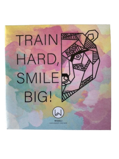 3er Set: Train hard, smile big! Motivations Aufkleber